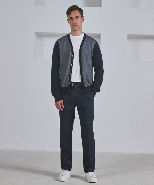 GOTAIRIKU 仕事で着られる綿100%【クルー以上モック未満】カバーネック DRESS Tシャツ(26年モデル) ホワイト系