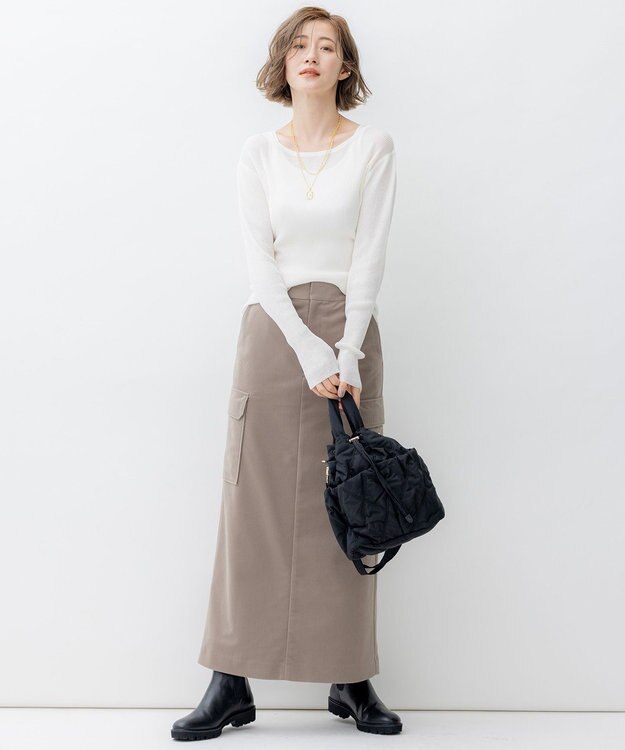 23区 L 【SLOW/一部店舗限定】ライトコーデュロイ スカート ベージュ系