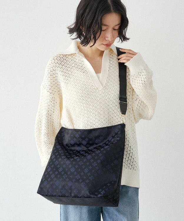 russet ナイロンジャガード2WAYショルダーバッグ(CE-1622) Black/Navy