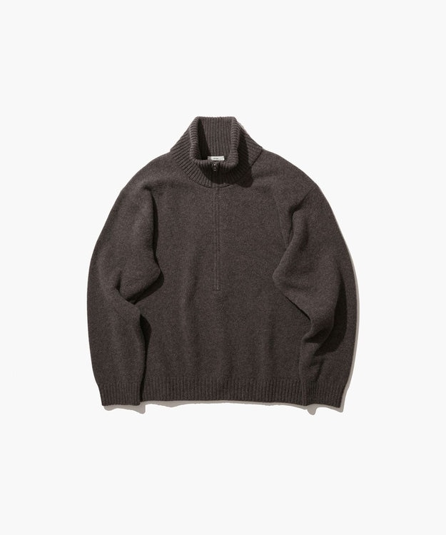 最終値下げ　ウール シェブロン ベレー LAMBS WOOL ｜ ハーフジップセーター － UNISEX