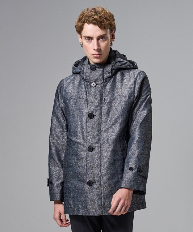 JOSEPH HOMME 新素材【4WAY】ライトラスターシャンブレー　ダウンコート グレー系