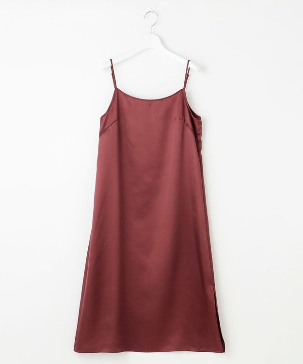 自由区 【カトリエムブーケ】フラワープリントフレアワンピース ボルドー系