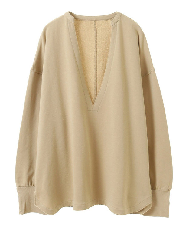 CRAFT STANDARD BOUTIQUE TC裏毛Ｖネックプルオーバー Beige