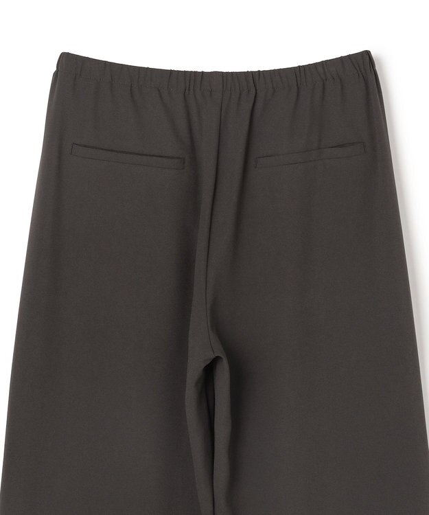 UNFILO L 【ウエストゴム】ライトジョーゼット イージーワイドパンツ チャコール