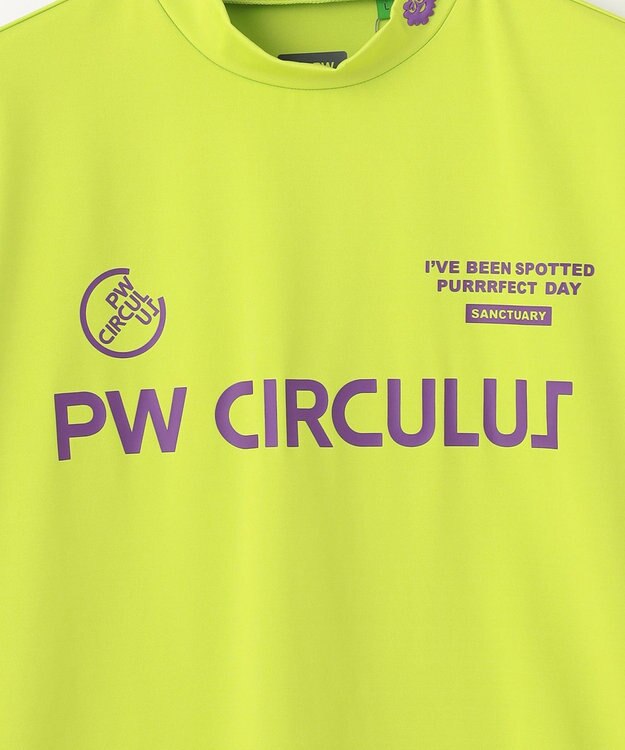 PW CIRCULUS 【MEN】【ストレッチ】ロゴ モックネック シャツ ライム