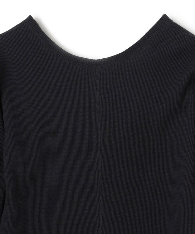 BEIGE， 【洗える】GLOBE / コットンリブ前後2WAYカットソー Black