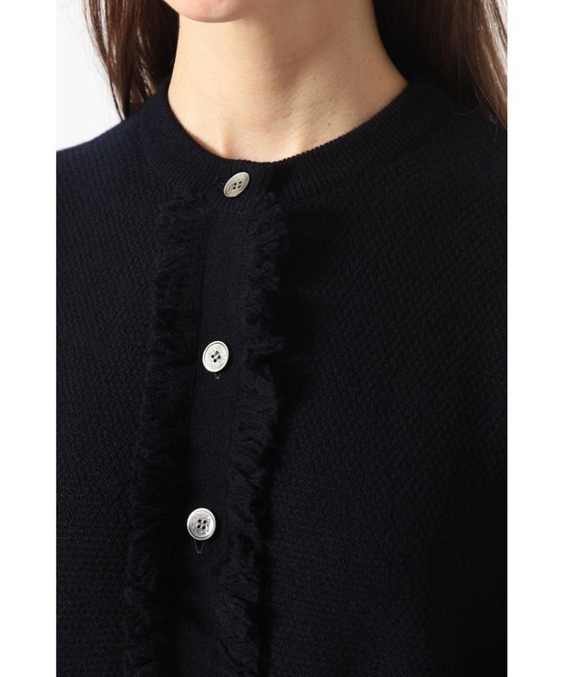 DAKS フリンジデザイン カーディガン ネイビー