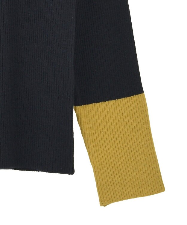 AMERICAN HOLIC バイパチ袖配色リブプルオーバー Dark Navy