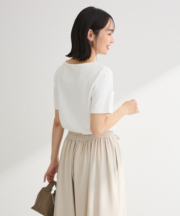 Green Parks 【適ON】５分袖リブプルオーバー Off White