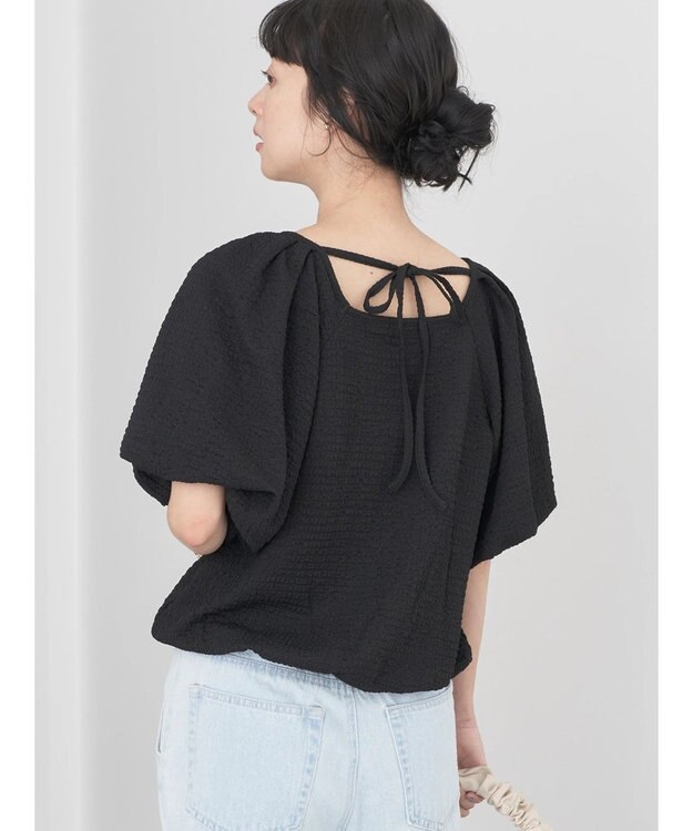 earth music&ecology バルーンスリーブプルオーバー Black