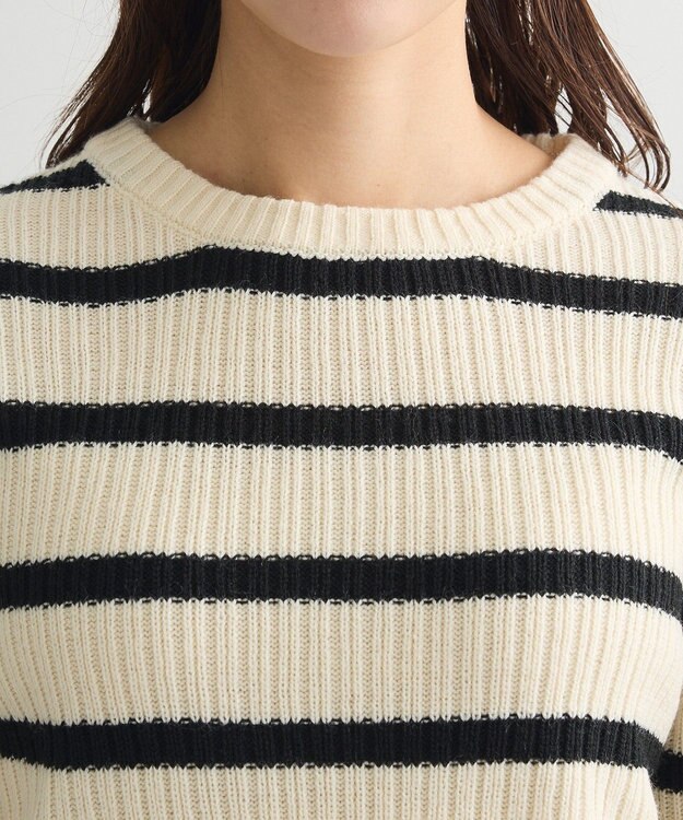 Green Parks 洗える　パフニットプルオーバー Border