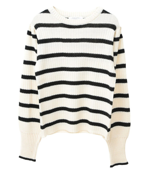 Green Parks 洗える　パフニットプルオーバー Border