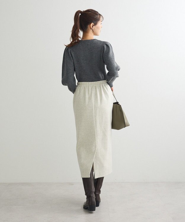 Green Parks 洗える　パフニットプルオーバー Gray Mixture