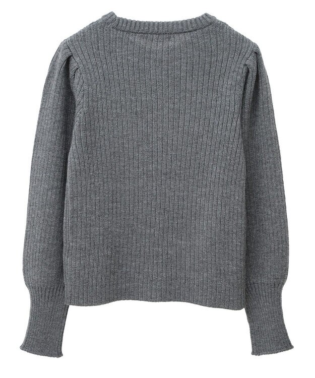 Green Parks 洗える　パフニットプルオーバー Gray Mixture
