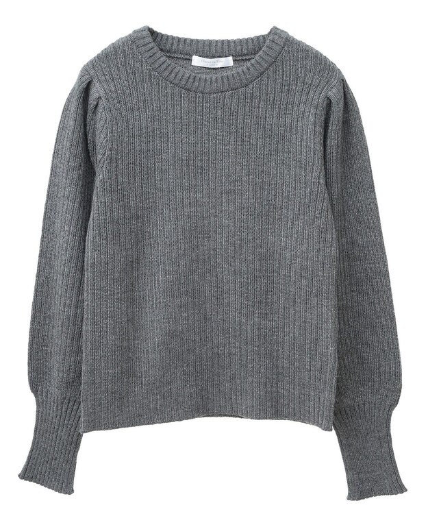 Green Parks 洗える　パフニットプルオーバー Gray Mixture