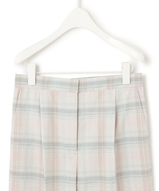 ICB 【洗える】TRドビーチェック ストレートパンツ トープ系