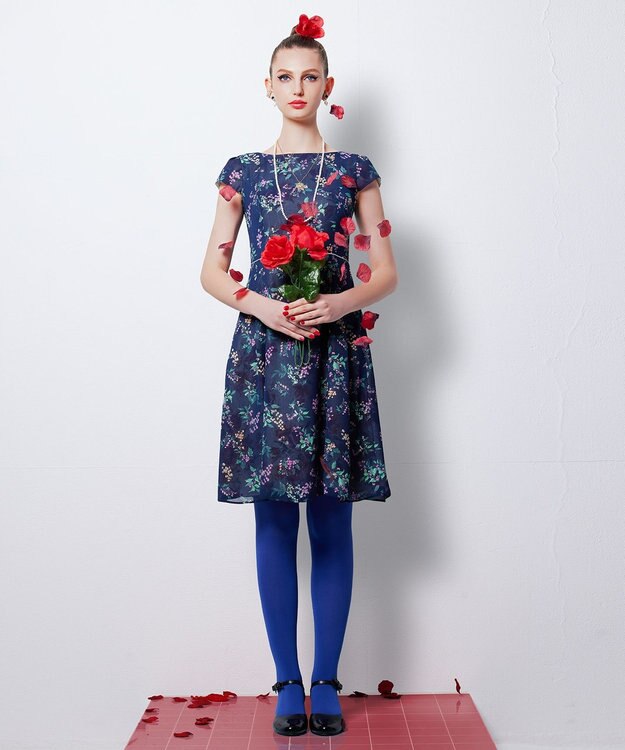 TOCCA 【洗える！】WATERCOLOR HARMONY ドレス ネイビー系