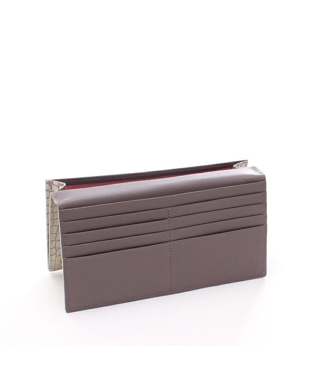 A.D.M.J. 【牛革】クロコ型押し/ロングウォレット ホワイトパール