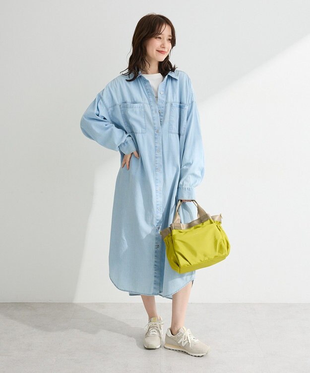 Green Parks シアーデニムシャツワンピース Light Indigo