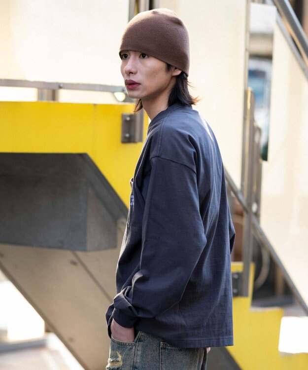 WEGO ポケット刺繍BIG　T（長袖） スミクロ