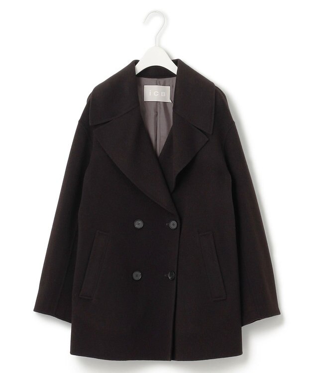ICB ウールリバー Pコート バーントブラウン系