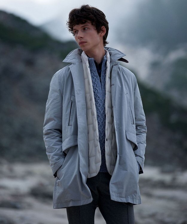 JOSEPH ABBOUD 【ソフトな着心地/I単品羽織にも】 コーデュロイフラワープリント シャツ ブルー系5