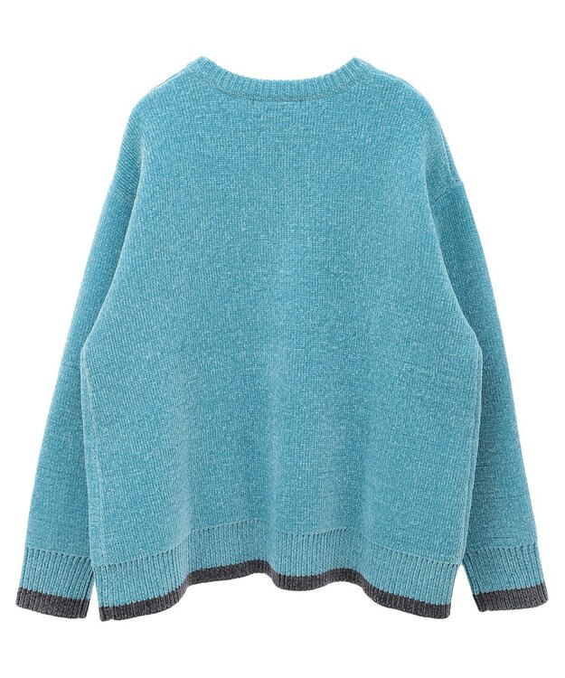 AMERICAN HOLIC バイカラーニットプルオーバー Sax