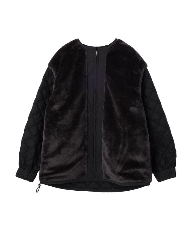 AMERICAN HOLIC キルポカリバーシブルキルティングミディコート Black