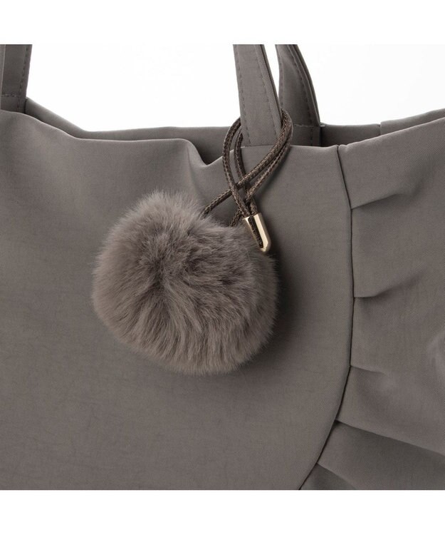 UNBILLION カシュカシュ cachecache / ポンポンつきラウンドミニトート GY