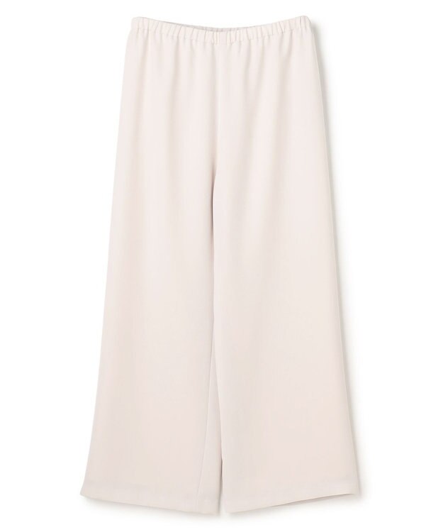 UNFILO 【ウエストゴム/セレモニー】ドライダブルクロス イージー ワイドパンツ アイボリー