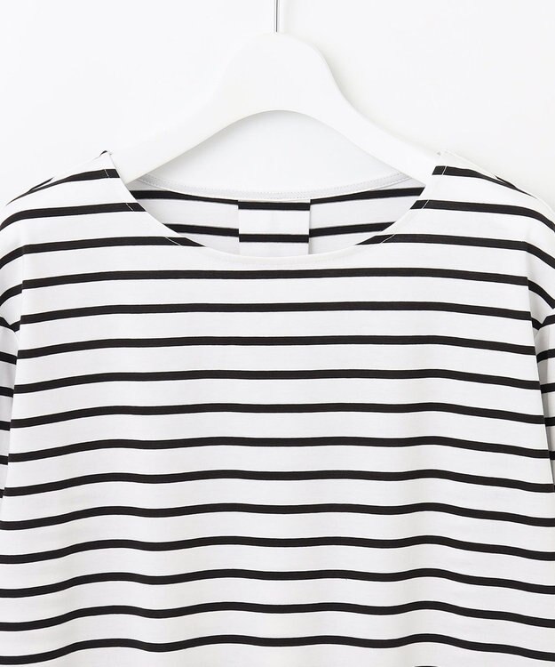 J.PRESS LADIES S ボーダー TEE シャツテール カットソー ブラック系1