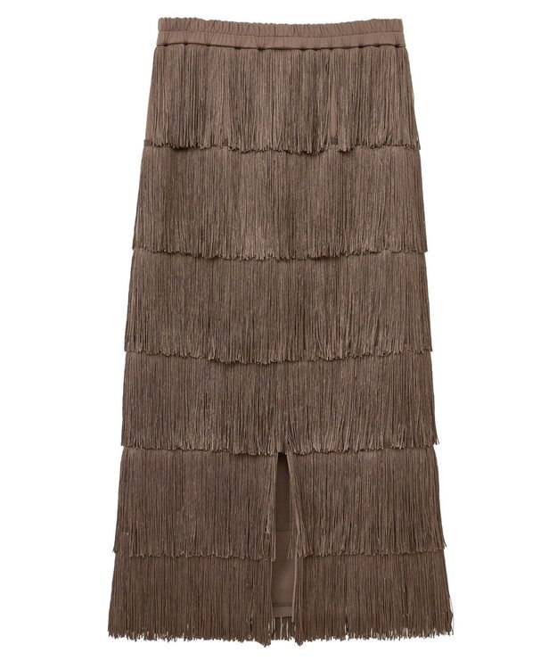 YECCA VECCA フリンジロングスカート Brown