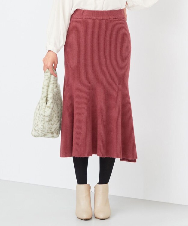 ANY SIS 【セットアップ対応】Puresleekマーメイドニット スカート アンティークピンク