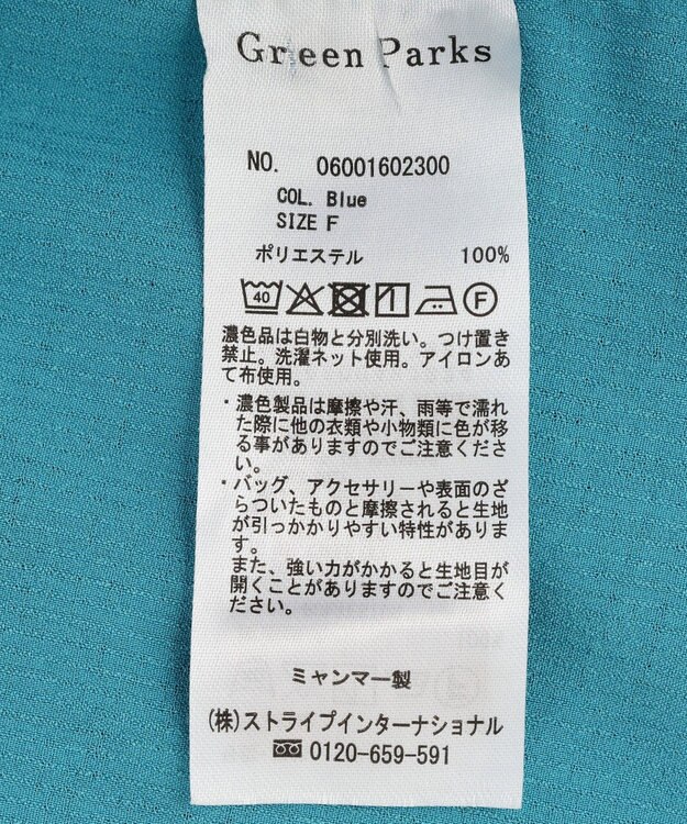 Green Parks 半袖シアースキッパーブラウス Blue