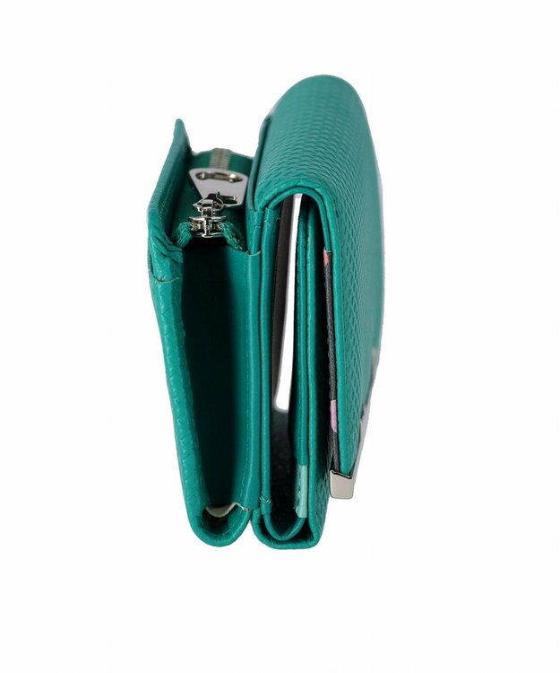 tsumori chisato CARRY クロスエンボス 3つ折りミニ財布 グリーン