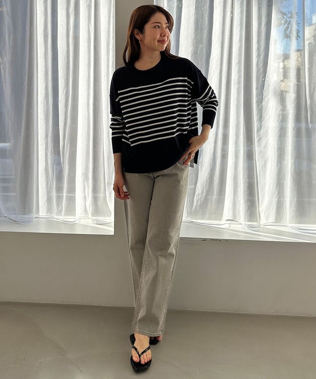 UNFILO 【UNFILO DENIM】撥水ストレッチ テーパードデニム アイスグレー