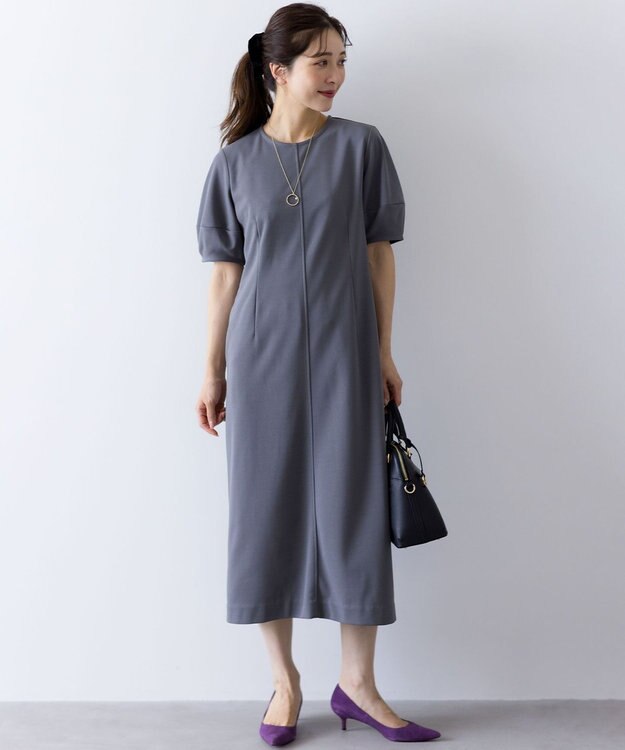 組曲 S ジョーゼットジャージーサック ワンピース グレー系