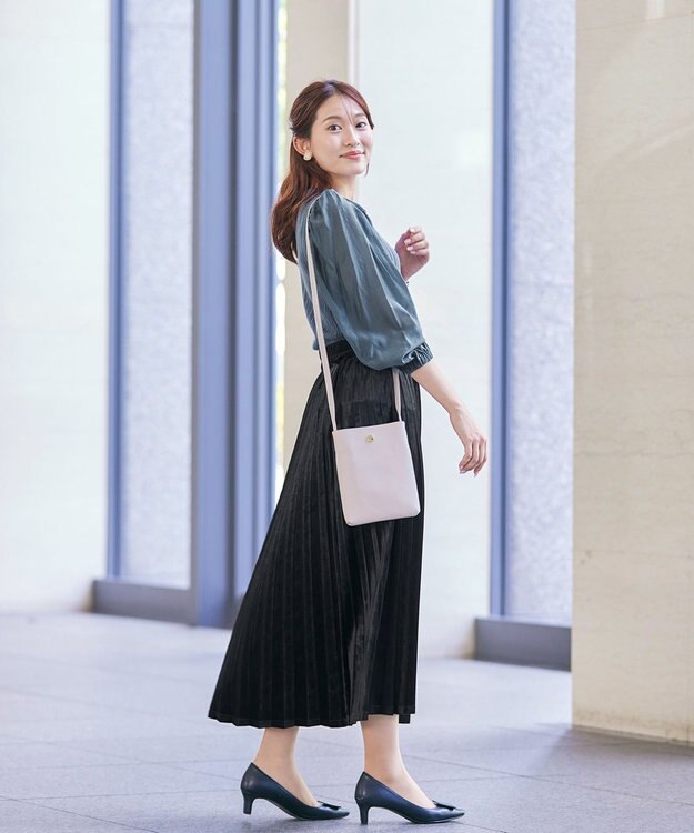 Tiaclasse 【安田美沙子さん着用】ベロアプリーツスカート ブラック