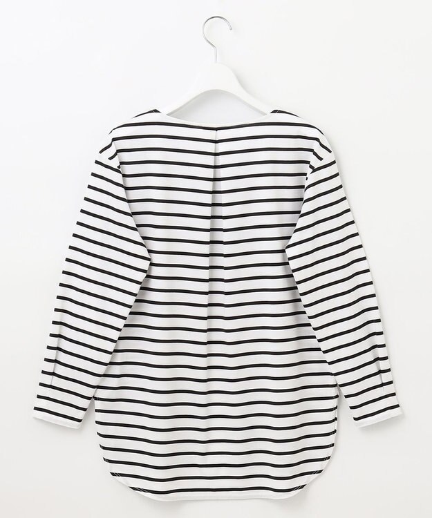 J.PRESS LADIES S ボーダー TEE シャツテール カットソー ブラック系1