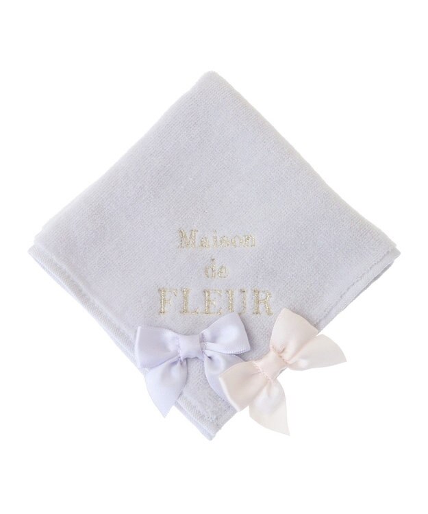Maison de FLEUR バイカラーリボンタオルハンカチ Lilac