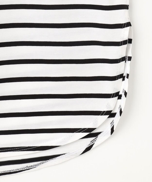 J.PRESS LADIES S ボーダー TEE シャツテール カットソー ブラック系1