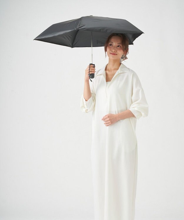 MOONBAT 【Pitaa】ハーフカプセル 無地 晴雨兼用日傘 折りたたみ傘 遮光率100%/UVカット率100%/UPF50+/遮熱効果/撥水加工/軽量/50cm ブラック