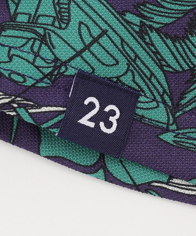 23区GOLF 【WOMEN】【吸水速乾/UVケア】STUDIO FIGLIO アロハ総柄 半袖 ポロシャツ パイングリーン系5