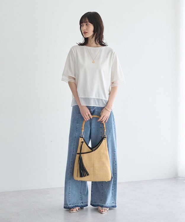 YECCA VECCA シアーMIXプルオーバー Off White