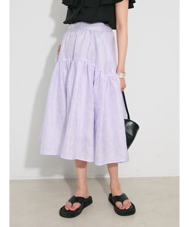 Green Parks ジャガードボリュームスカート Purple