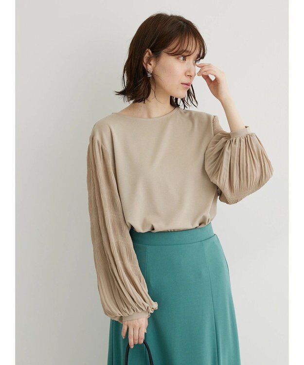 Green Parks マジョリカプリーツプルオーバー Beige