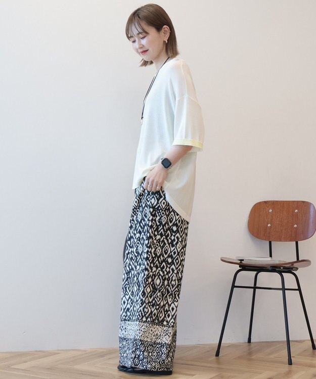 AMERICAN HOLIC リネンブレンドアソート柄パンツ Black