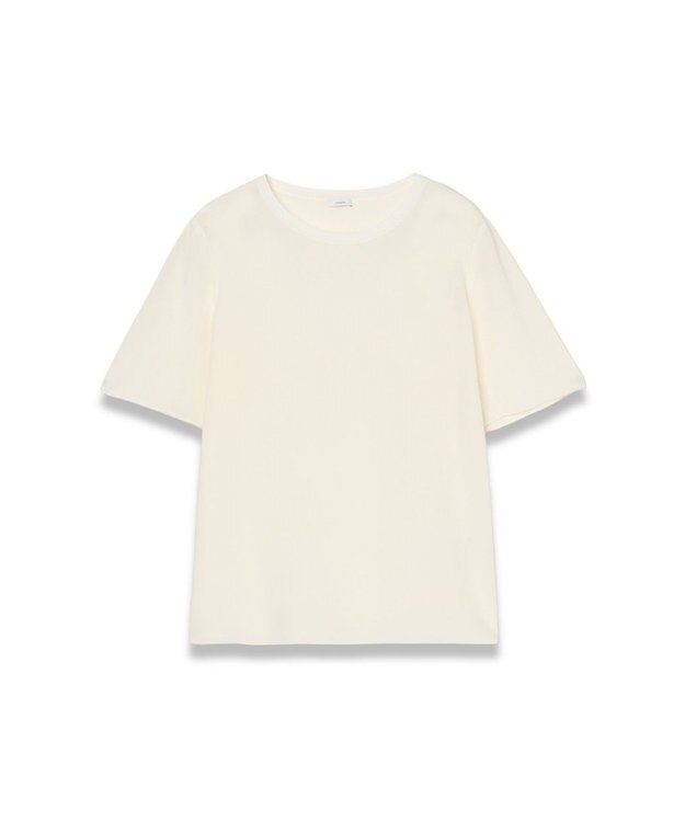 JOSEPH 【FOUNDATIONS】クレープ ド ソワ　シルクTシャツ NEW RUBIN Ivory