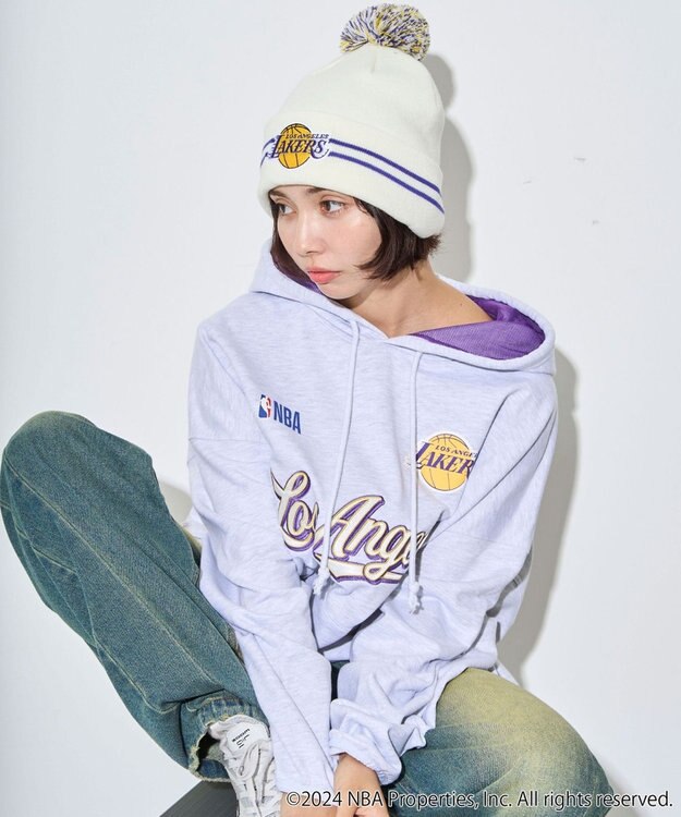 WEGO 【ユニセックス着用ITEM】別注NBA　ポンポンニットキャップ オフホワイト