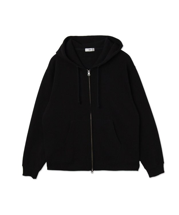 WEGO 【ユニセックス着用ITEM/SMLサイズ展開】リラックスフィットダブルZIPパーカー ブラック